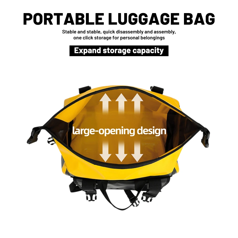 Motorcycle Saddle Pack Roll‑Edge Sealed Water‑Stop Structure Quick‑Detachable Portable Rear Seat Storage Bag Spare Parts