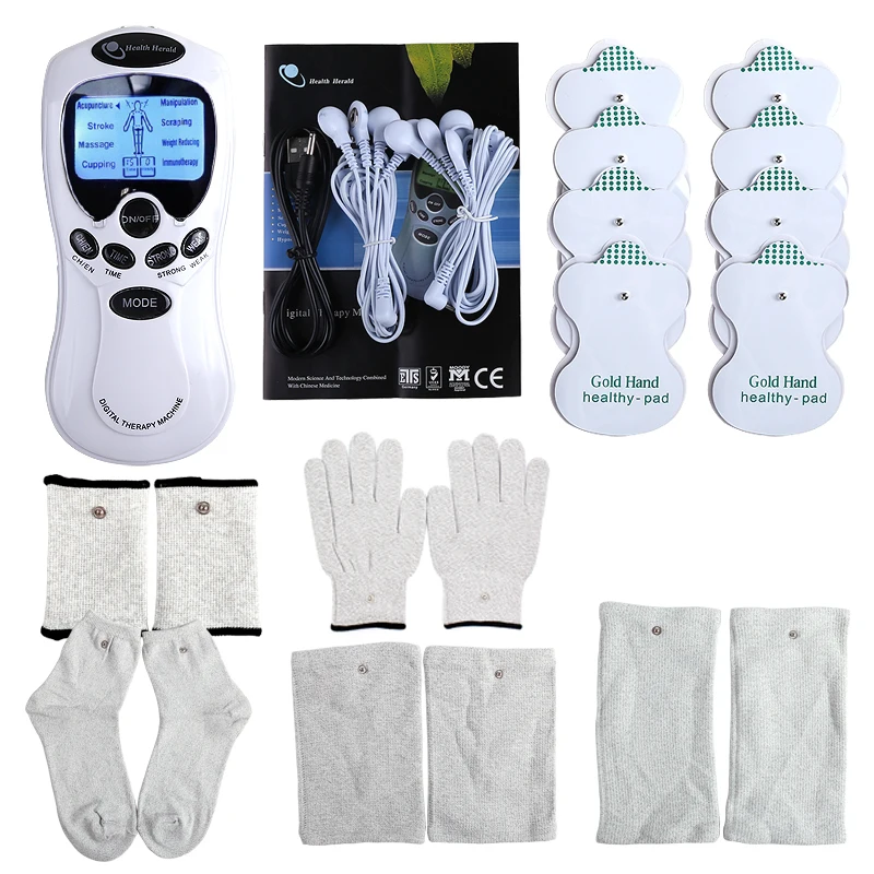 

8 Mode Dual Output EMS Tense Machine Massager Acupuncture Body Massage Digital Therapy Neck and Back Muscle Stimulator