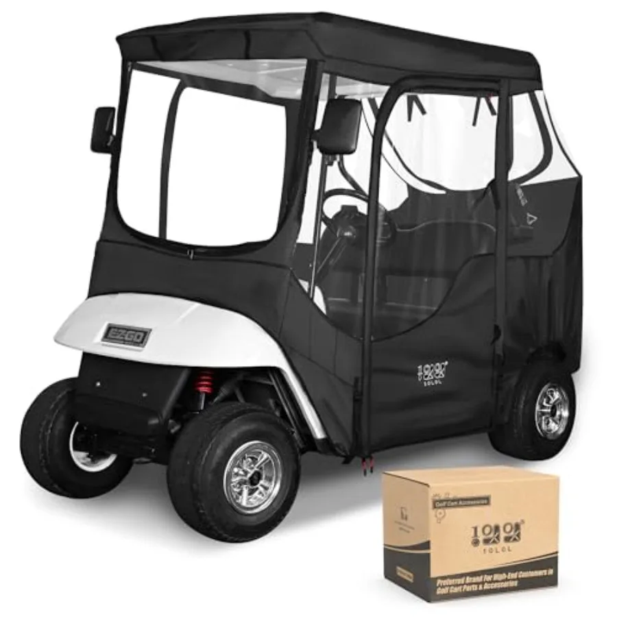 

Защитный чехол для гольф-кара на 2/4 пассажира для моделей EZGO TXT/RXV с 4-сторонними прозрачными окнами, износостойкий дождевик 600D, всепогодный.