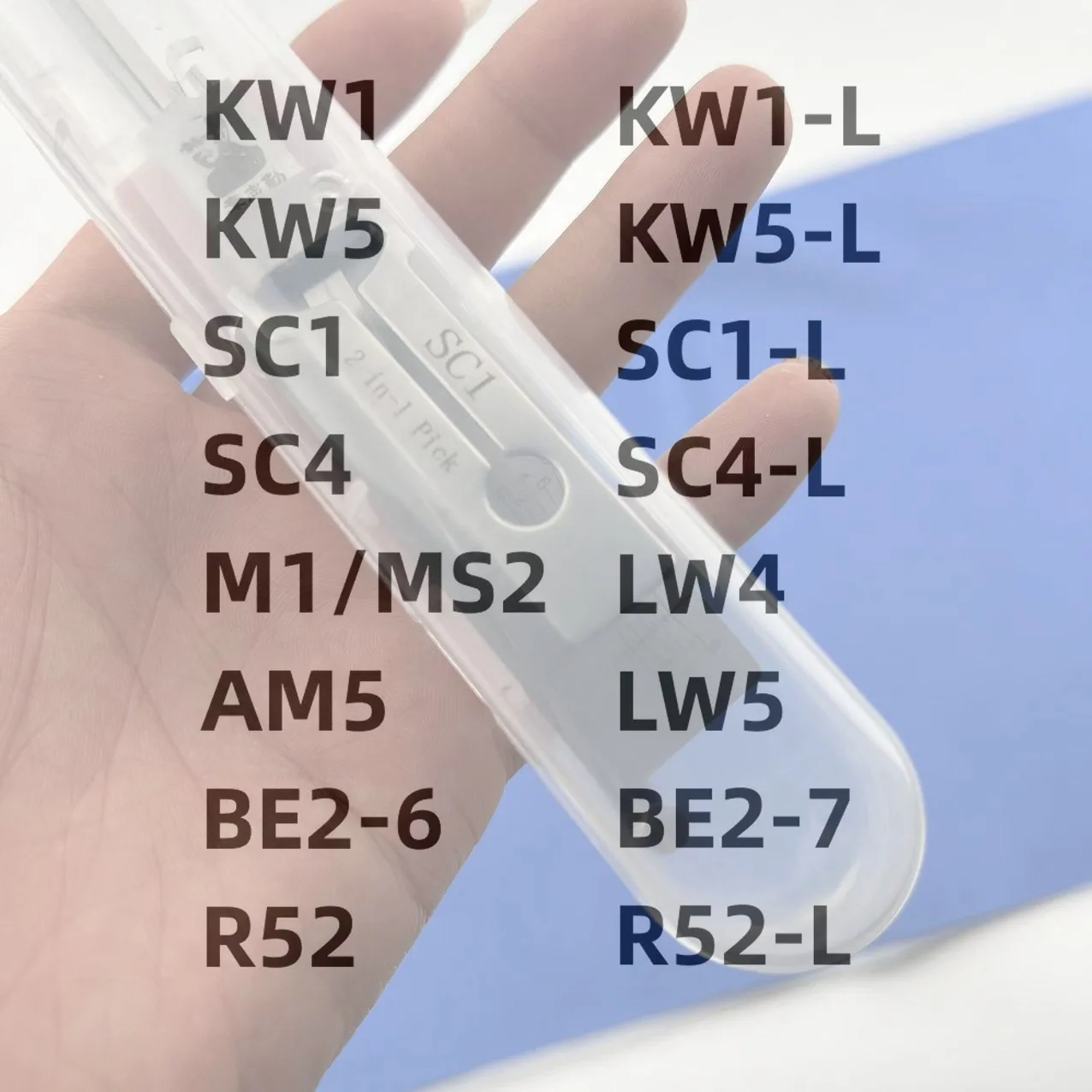 

Lishi Tools SC1 SC4 KW1-L M1/M2 AM5 R52 KW5 R52L M1 MS2 2in1 BE2-7 BE2-6 инструмент lishi