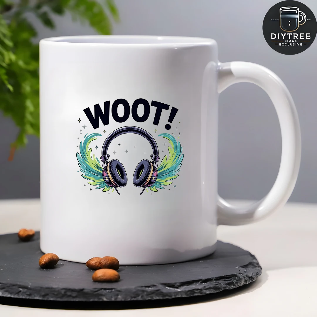 سماعات أذن حيوية WOOT! سماعات أذن كرتونية سعة 11 أونصة كوب هدية عيد الميلاد كوب مكتب عائلي متعدد الألوان متوفر