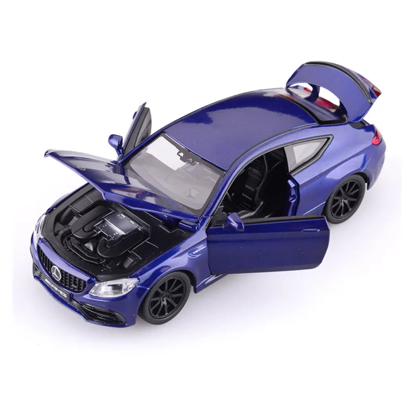 1:32 Mercedes-Benz C63S High Simulation Diecast Metal Alloy Model car Sound Light Pull Back Collection Kids Toy Gifts