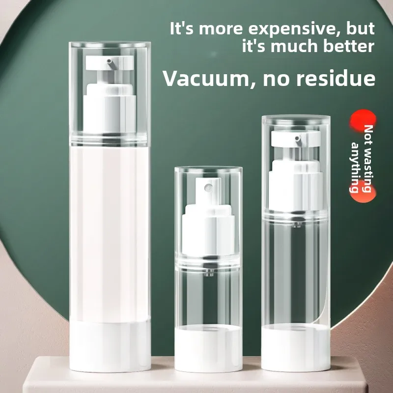 Portable Travel Airless Pump Bottle, Refillable Cosmetic Container Lotion Skincare