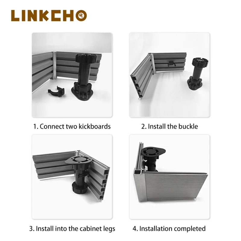 Adjustable Kitchen Cabinet Base Board Bracket - Suction Foot Support Connector Kitchen Skirt Board Enclosure Fixed Barrier Clip