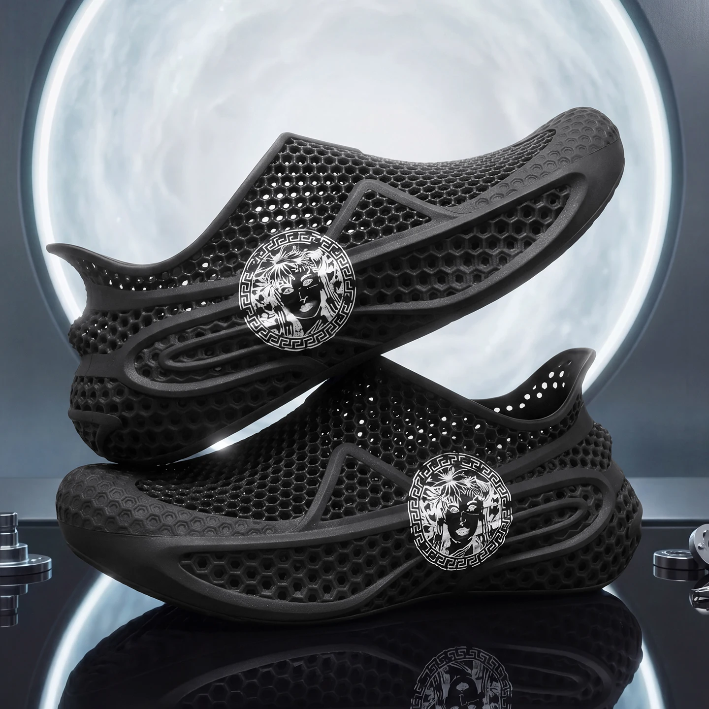 Light Luxury 3D Printed Lattice Slipper Sandals Unisex Soft Elastic Quick Dry Fashion Summer Indoor Outdoor Beach Slides