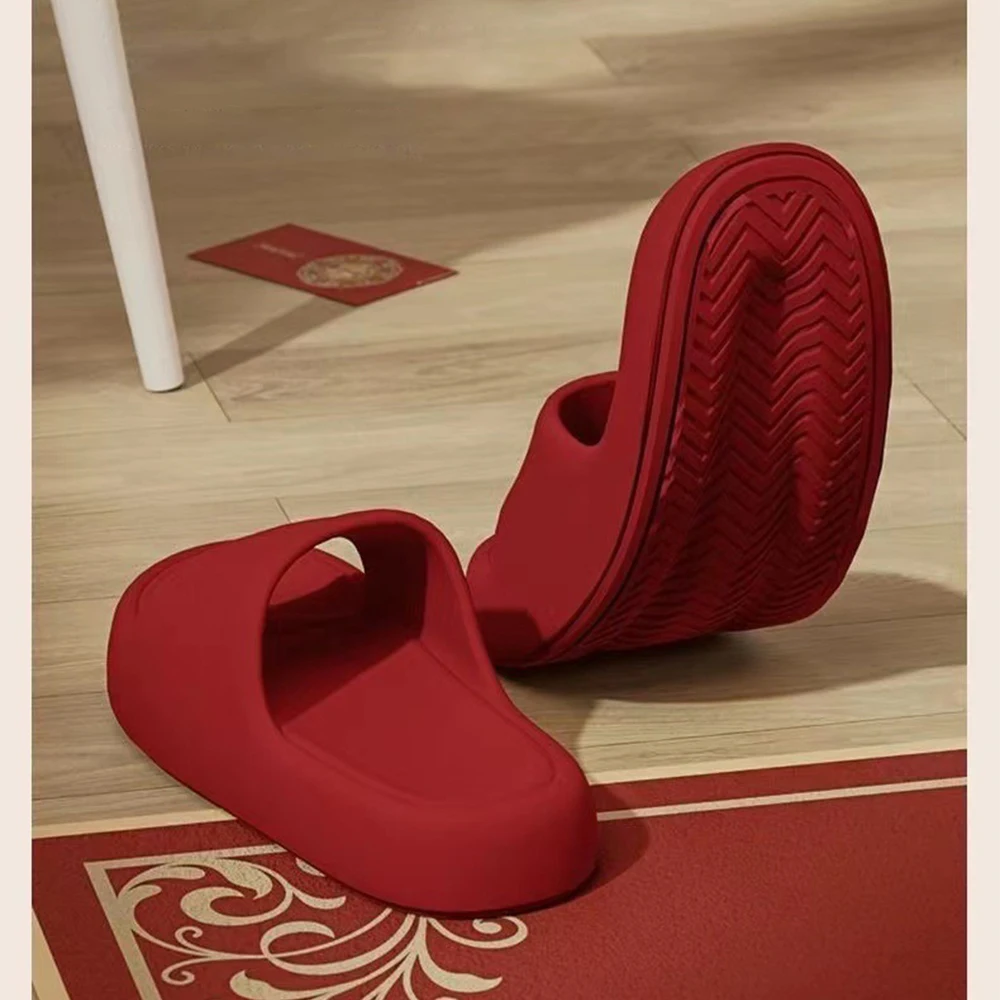 Couple's Summer Indoor Home Slippers 2026 Thick Bottom Lightweight Eva Slippers Women  Soft Sole Message Slides Shoes view 5