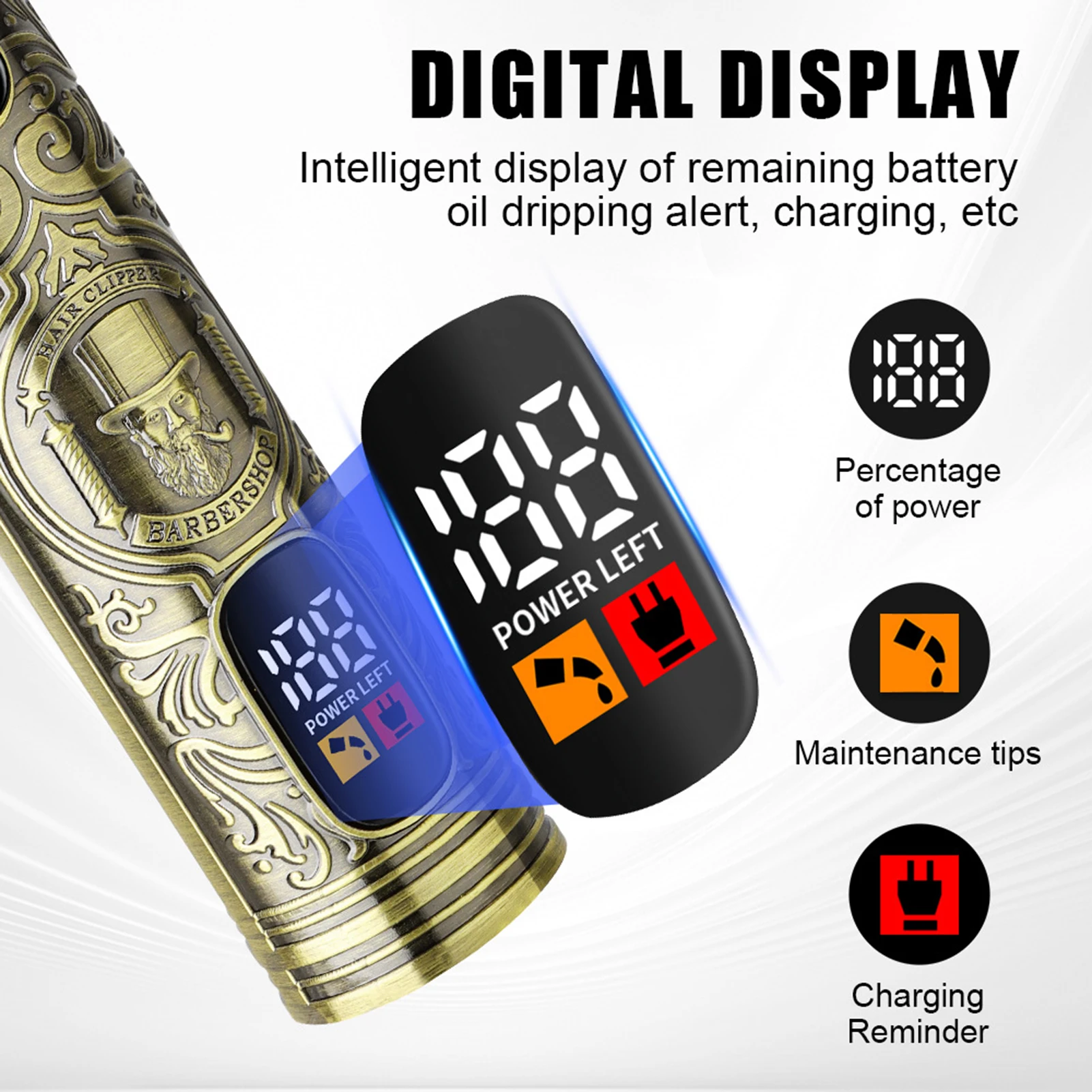 HIENA مجموعة تشذيب الشعر خمر نحت آلة قطع الشعر 1200mAh عالية الطاقة مقص الشعر صالون تصفيف الشعر الملحقات