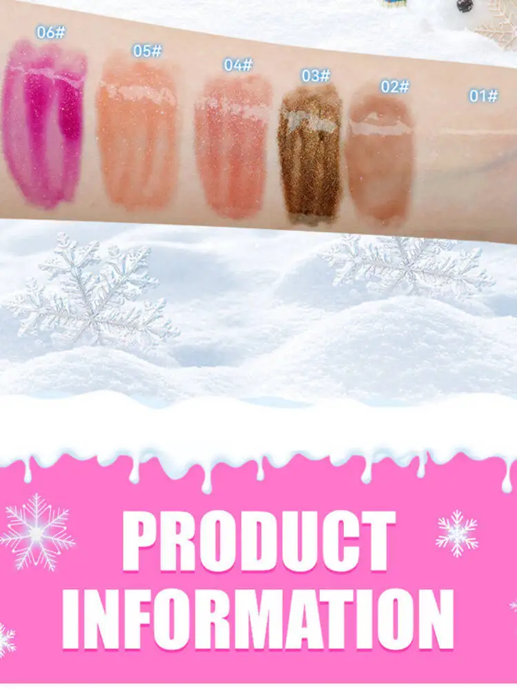 MLSMILE 6 Colors Pearlescent Glaze Long-Lasting Moisturizing Easy-To-Color Liquid Lipstick Christmas Lip Gloss 2025 new