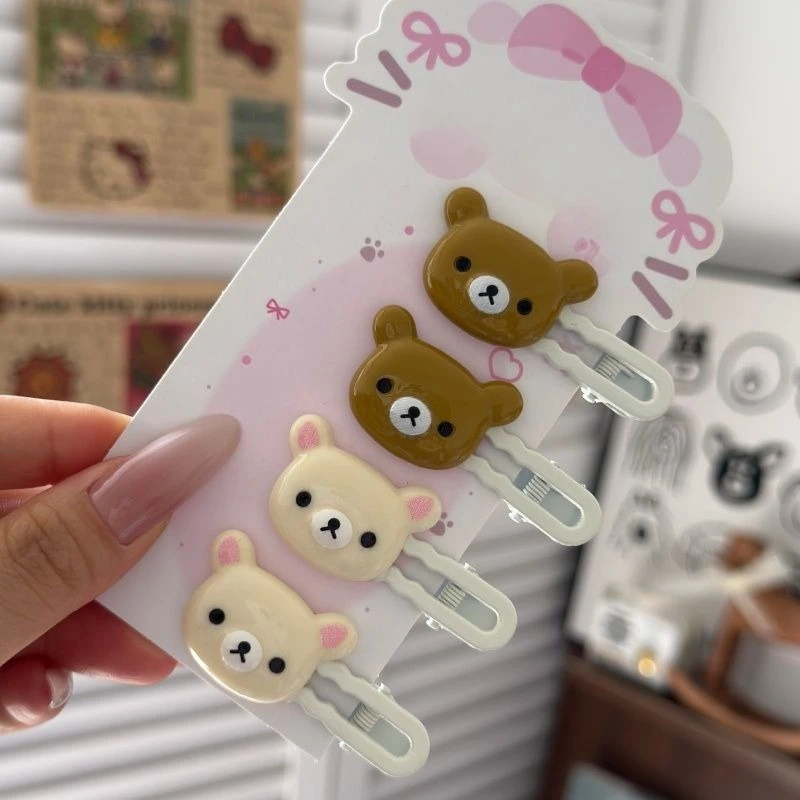 Cute Candied Haws Shaped Rilakkuma Hair Clips Cartoon Bangs Hair Pins Sweet Daily Hair Accessories For Girls