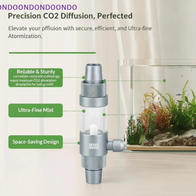 Aquarium CO2 Nebulizer Anti Reflux Quick Install Observable CO2 Diffuser for 10-200L All Size Fish Tanks