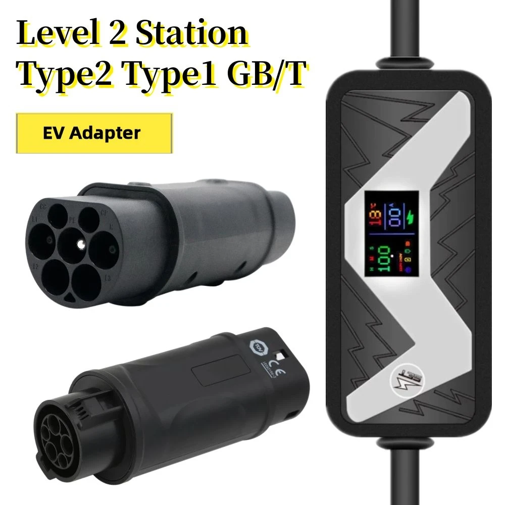 

EV Adapter Level 2 Station Type 2 to GB/T Type 1 to Type2 EVSE Charger Convertor Connector GBT for Electric Car Accessories