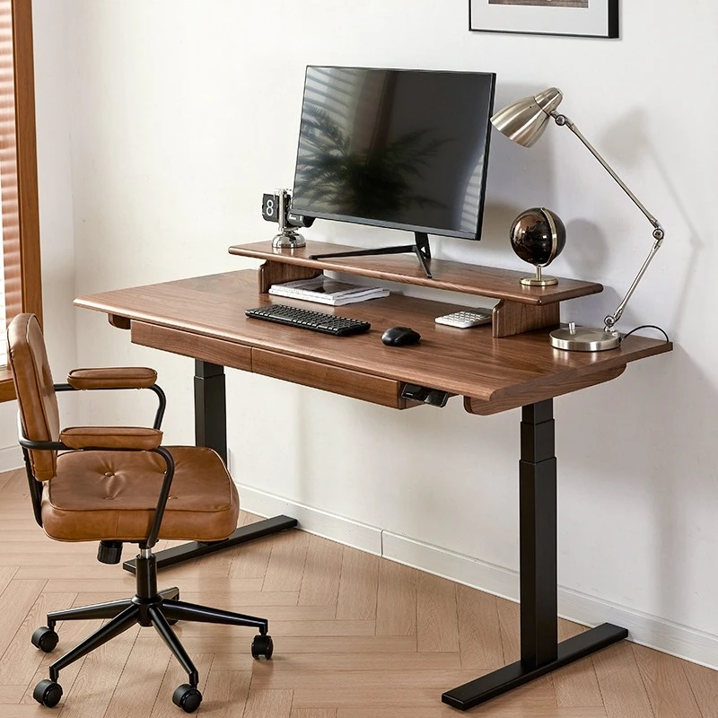 Electric lifting table Intelligent solid wood office desk Standing computer desk E-sports
