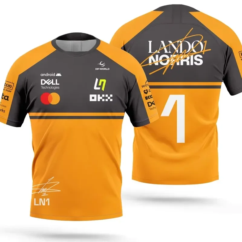 3D Printed Casual Short Sleeve Lando Norris 1 Driver T Shirt Men 2026 Summer Fashion Quick Dry Breathable Racing Fan Tee Top