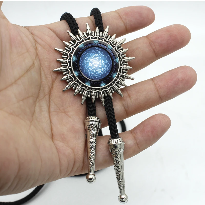 BOLO-0015 New Arrival Stargate Portal Atlantis Western Bolo Tie Steampunk Glass Dome Stargate Portal Vintage Bolo Tie for Men