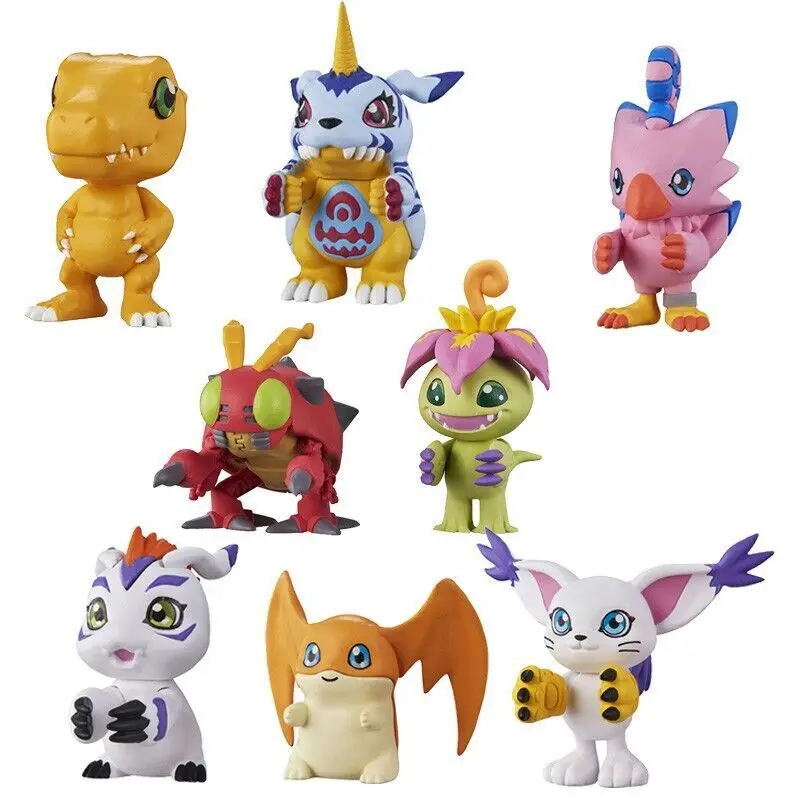 Digimon Line Up Narabundesu Agumon Patamon Gatomon Gachapon لعبة الكبسولات نموذج هدية أرقام جمع زخرفة
