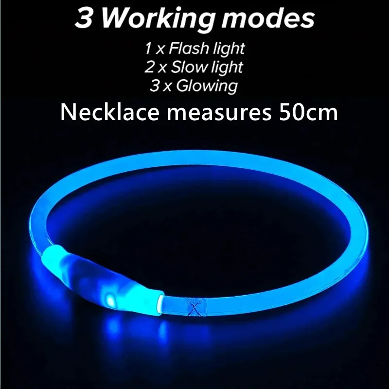 Collar Led para perro con luz USB, Collar para perro y gato, 3 modos de luz Led, prevención de pérdida, Collar LED, accesorios para perros y mascotas