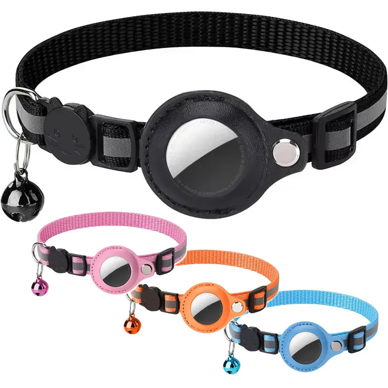 Airtag Case Collar Protective Cover For Anti Lost Locator Holder Tracker Accessories Reflective Collar With Bell