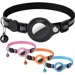 Collare Airtag per custodia protettiva per gatti per porta localizzatore Anti smarrimento accessori per Tracker per cani collare riflettente per animali domestici con campana