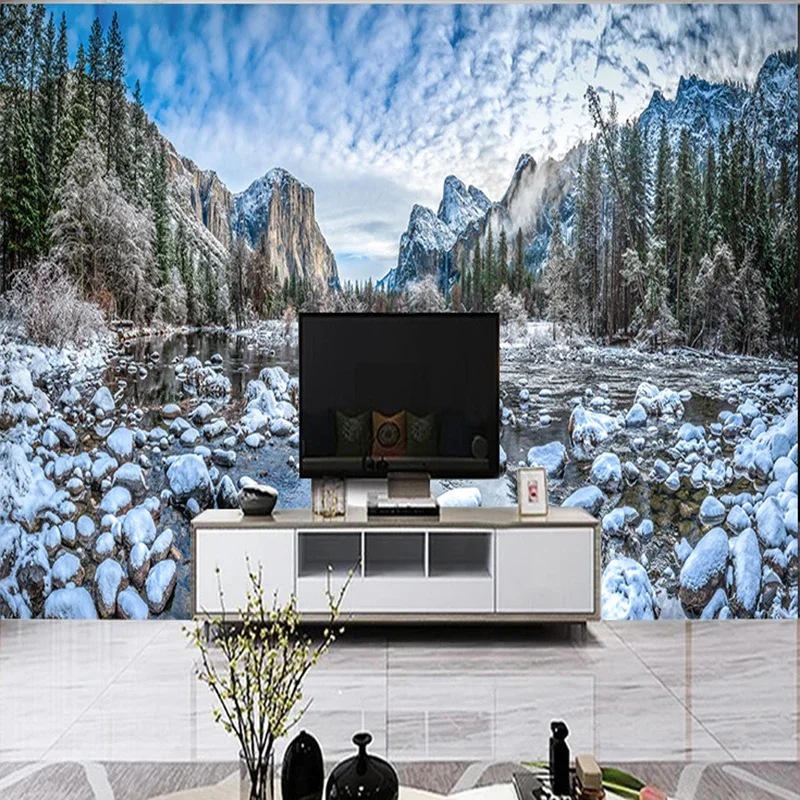 

Custom 3D Wall Murals Wallpaper Landscape For Bedroom Nature Snow Scene Photo Wall Paper Home Decor Papel De Parede 3D Paisagem