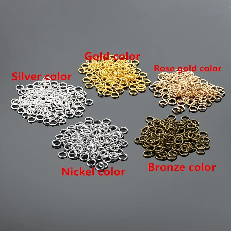 500pcs 5x0.7mm Silver/Gold/Bronze/Nickel Plated Round Open Jump Rings For Jewelry Making,Open Ring Diy Jewelry Finding Accessory