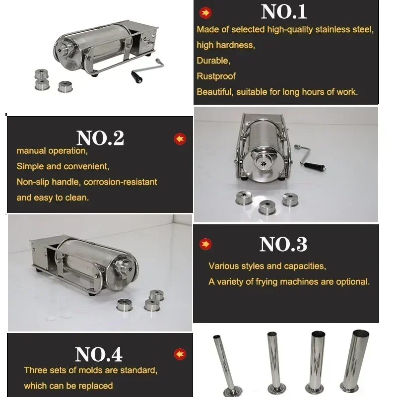 Nuevo WDG3 Churrera Maker 3L máquina Manual de Churros de acero inoxidable máquina de Churrera española máquina extrusora de Churro