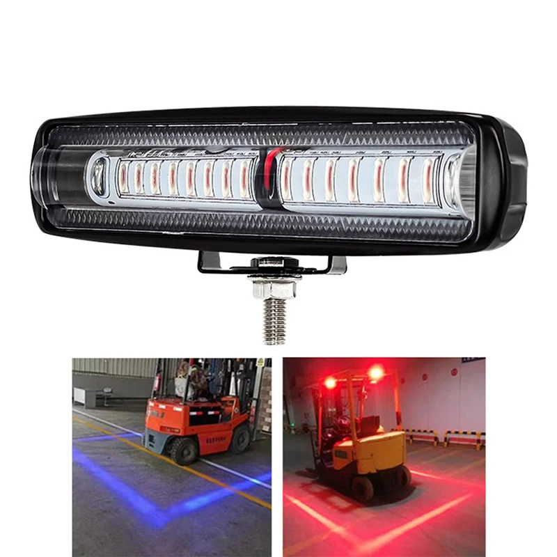 

10V-80V 15 LED 30W LED Forklift Light Red Flood Beam Forktruck Red Danger Zone Forklift Truck Warning Lamp For linde Hyster