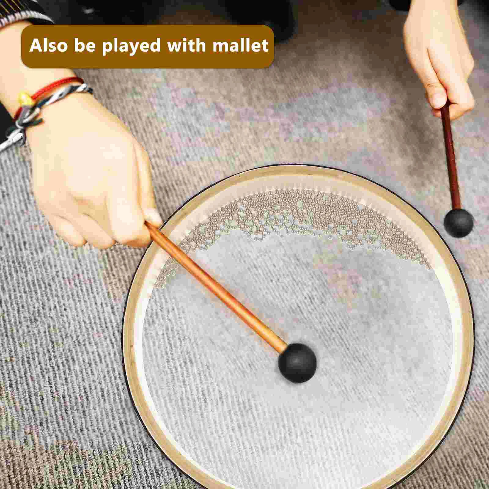 2 Pcs Surf Drum Bead Ocean Drums for Kid Shake Percussion Instrument Rattle Sound Healing Instruments Big Round Musical Wave