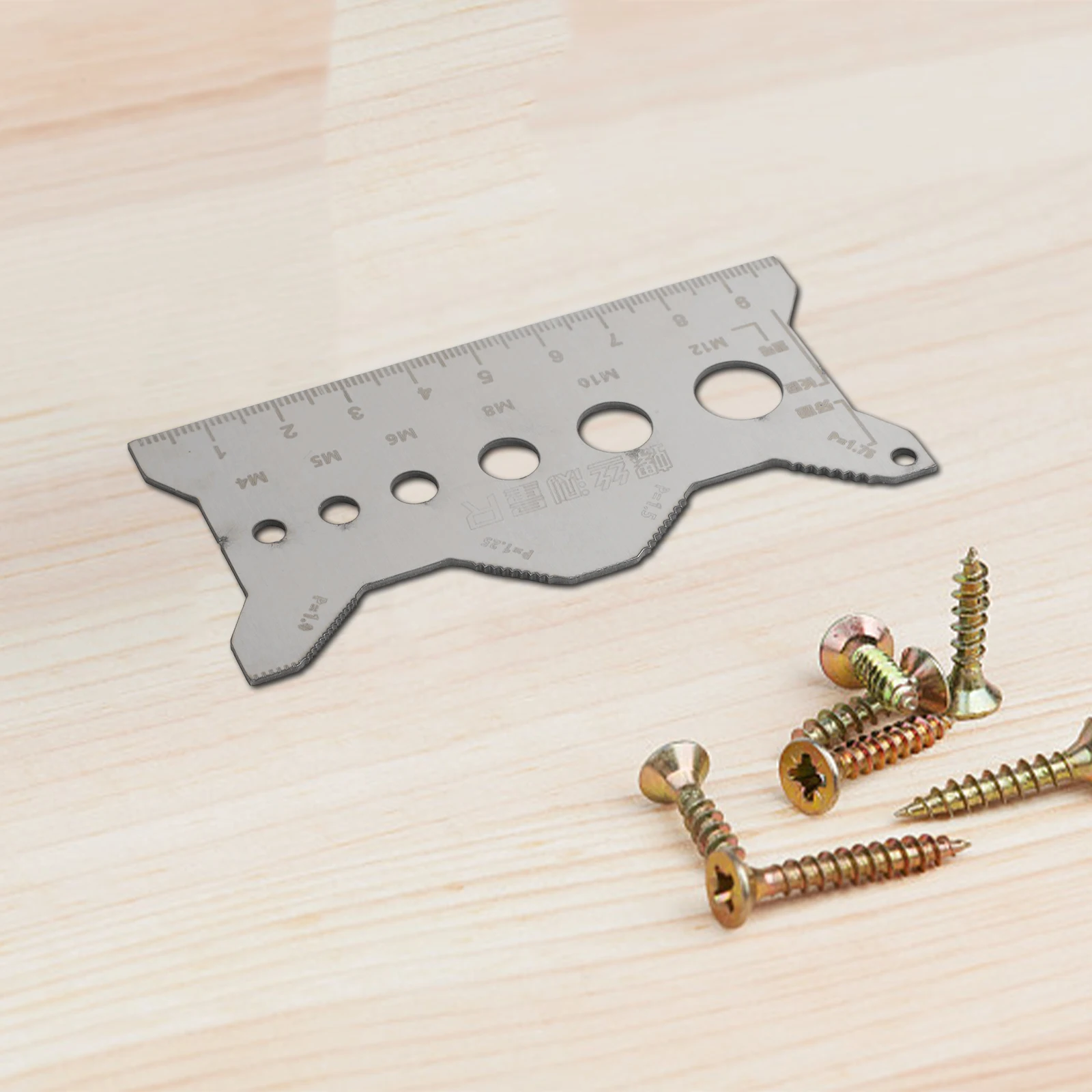 Calibro per filettatura Vite in acciaio inossidabile Calibro per passo filettatura Righello Strumento di misurazione Lunghezza Diametro da 1 mm a 100 mm Calibro per passo