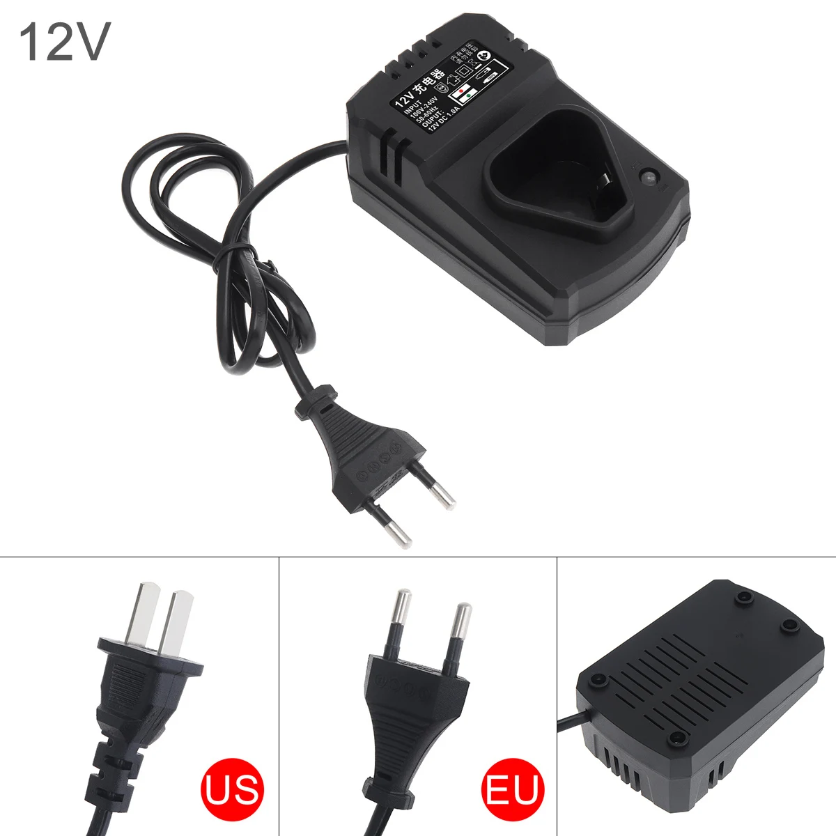 12V Made of PVC Material Portable Multifunction Lithium Battery Charger Power Adapter for Lithium Electrical Drill / Screwdriver