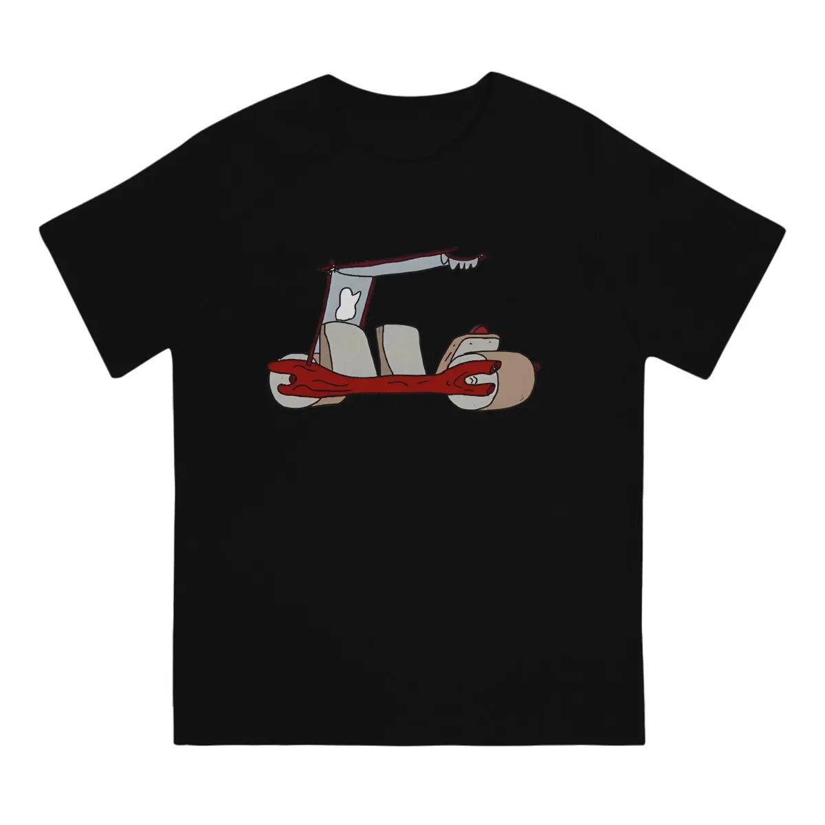 Redrawn Flintstones Car T Shirt Men Cotton Awesome T-Shirts Round Neck T-The Flintstones Cartoon Tees Short Sleeve Clothing