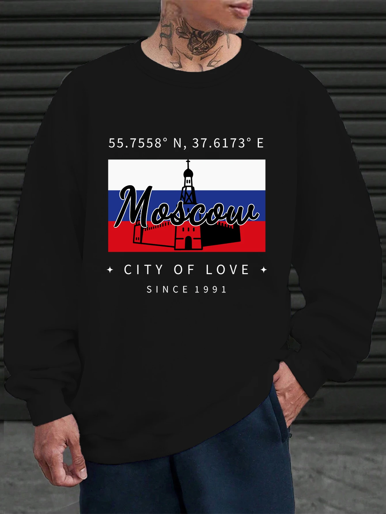 

Толстовка с принтом «Город любви», мужская осенняя флисовая уличная одежда, свободные пуловеры с круглым вырезом, универсальная повседневная мужская одежда