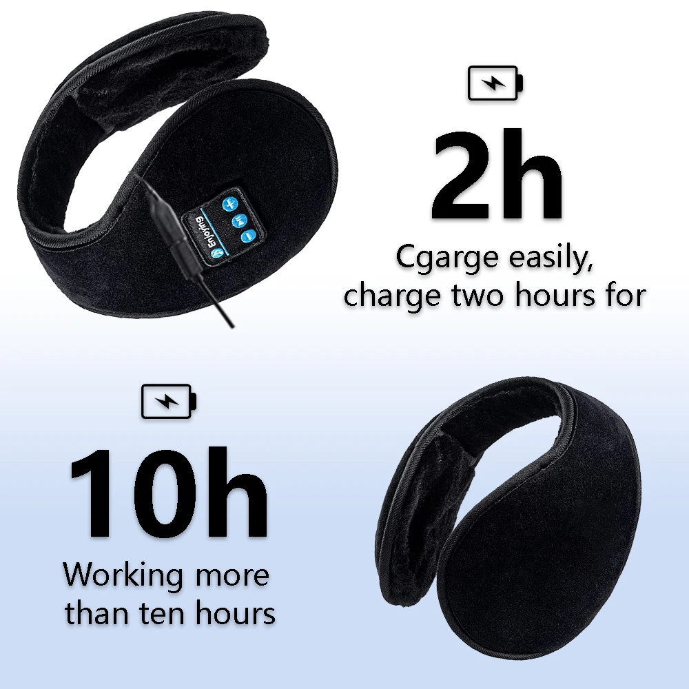 Wireless Ear Muffs, Earphone Warmer Earmuffs, Bluetooth Headphones Men\'s Women Winter Thick Casual Cap, Sports Muff