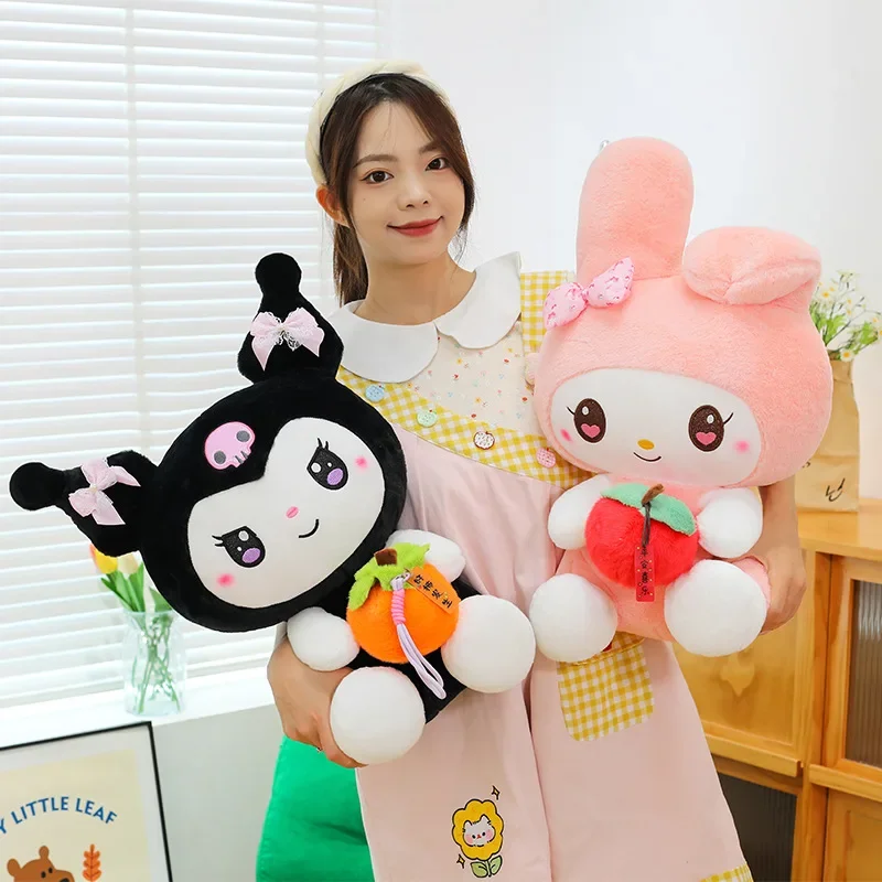 

New Sanrio 40/50/70CM Fruit Kuromi Plushies My Melody Cartoon Anime Peluche Kawaii Ornament Stuffed Animal Children Toy Gift