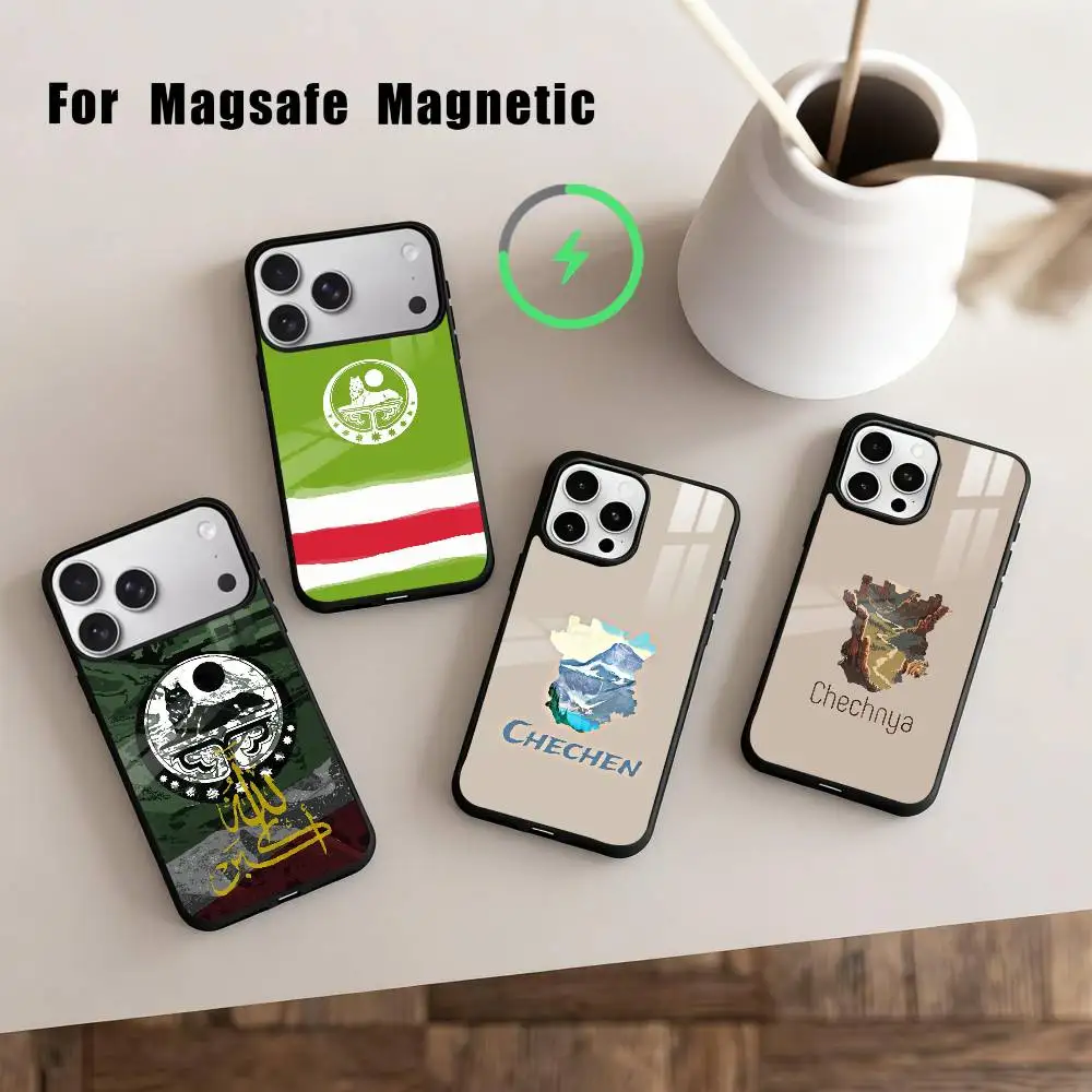 

C-Chechen N-National Flag Phone Case For iPhone17,16,15,14,13,12,11 Plus,Pro Max Magnetic For Magsafe Wireless Charging