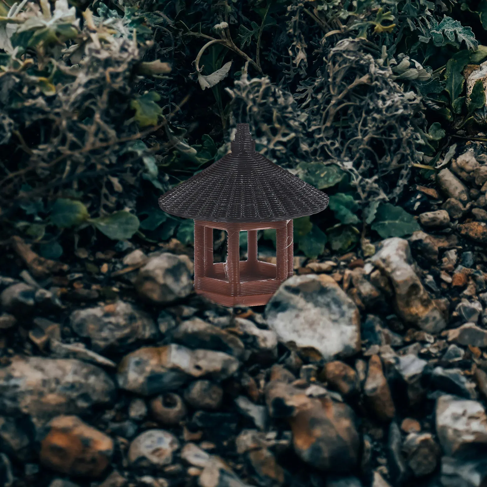 

Mini Pavilion Statue 5.3CM Single Layer Dome Plastic Micro L DIY Zen Garden Decor Aquarium Terrarium nament Fake
