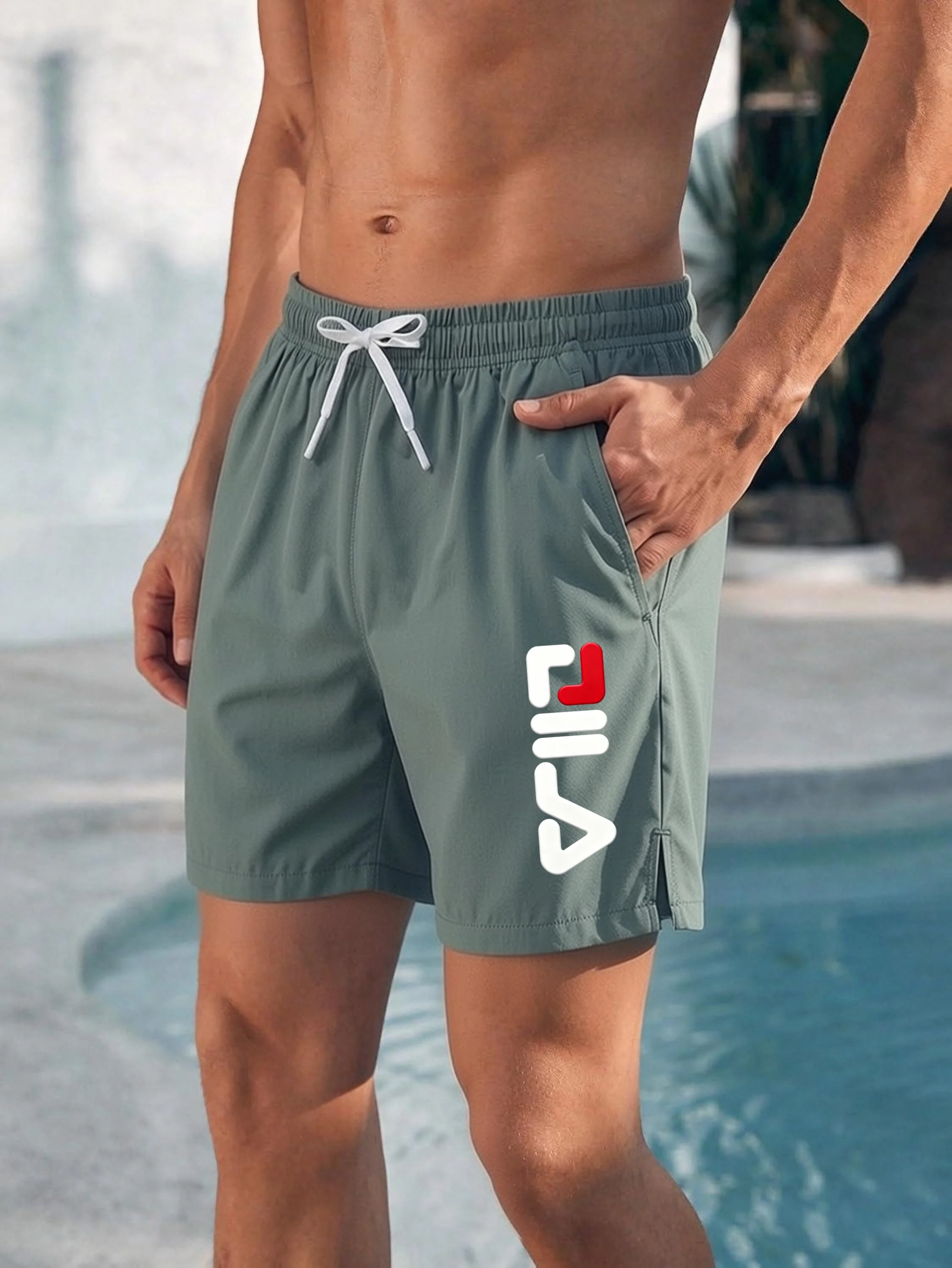 2026 fashion new men's fitness lightweight sports pants summer casual pocket shorts jogging beach shorts