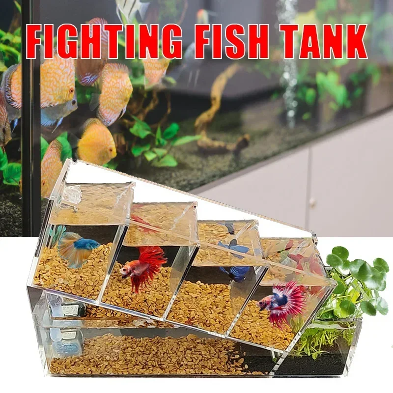 

Creative Stepped Fish Tank Acrylic Tabletop Decoration Multi Grid Self Circulating Filtering Ecological Tank Aquarium Viewing