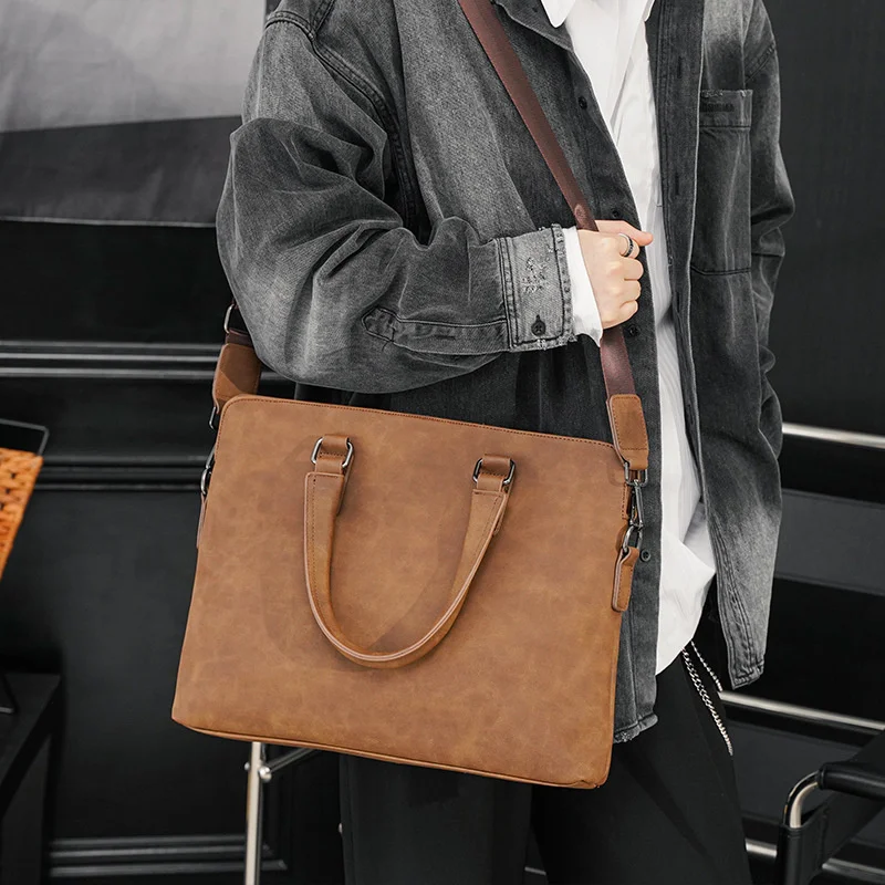 Briefcase Korean Style Man Sling Bag Business Handbag Men Retro Crossbody Male Shoulder