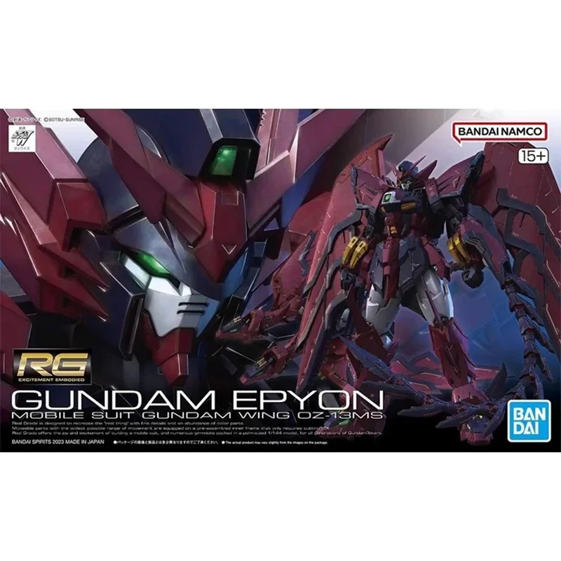 Original Genuine RG 1/144 GUNDAM EPYON MOBILE SUIT GUNDAM WING OZ-13MS Bandai Anime Model Toys Action Figure Gifts Collectible