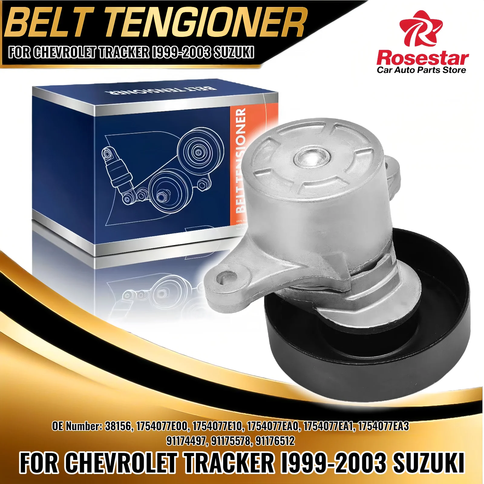 

Натяжитель ремня с шкивом для Chevrolet Tracker 1999-2003 Suzuki Esteem Esteem 38156 1754077E00 1754077E10 1754077EA0 1754077EA1