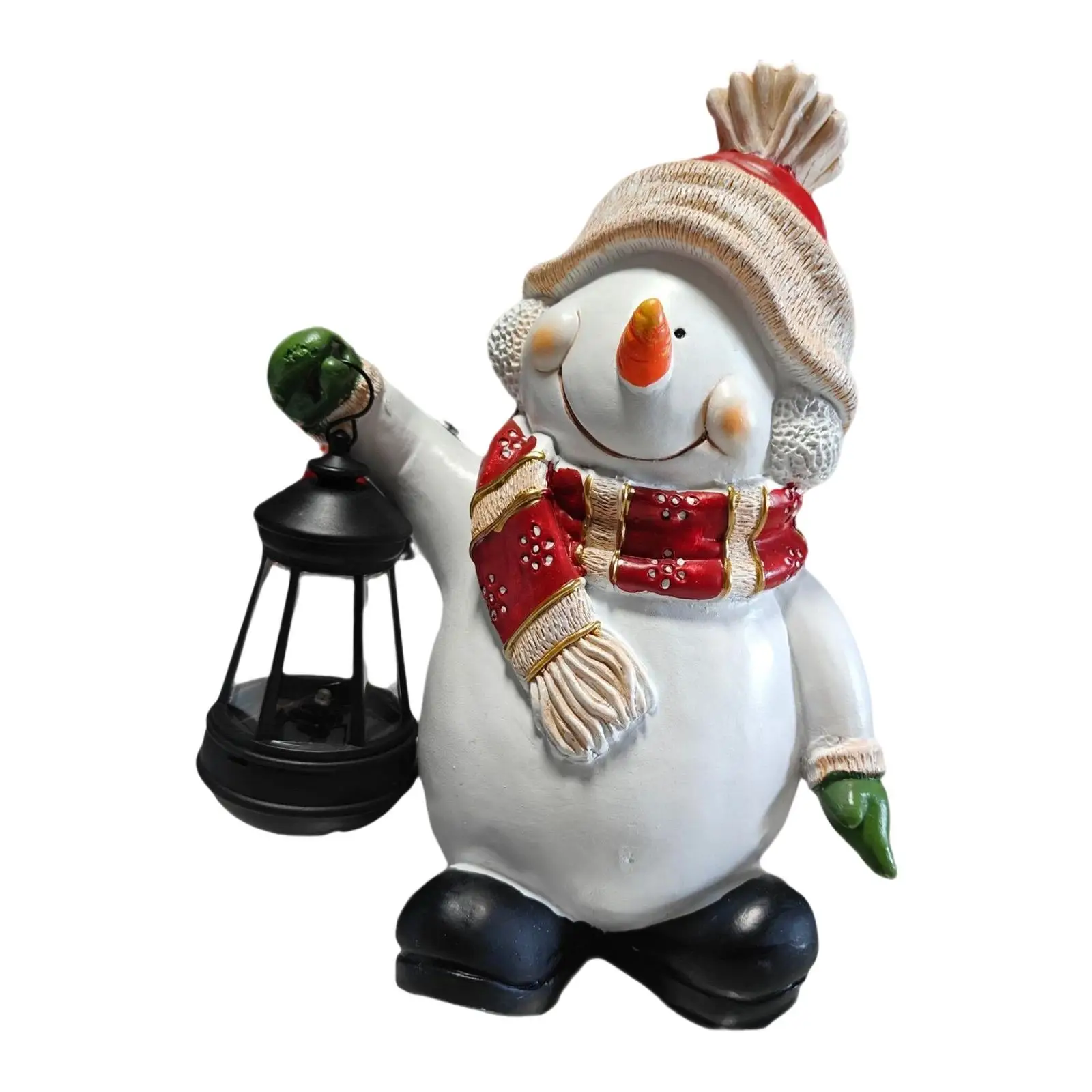

Solar Garden Snowman Statue Garden Snowman Figurine Compact Ornament Crafts