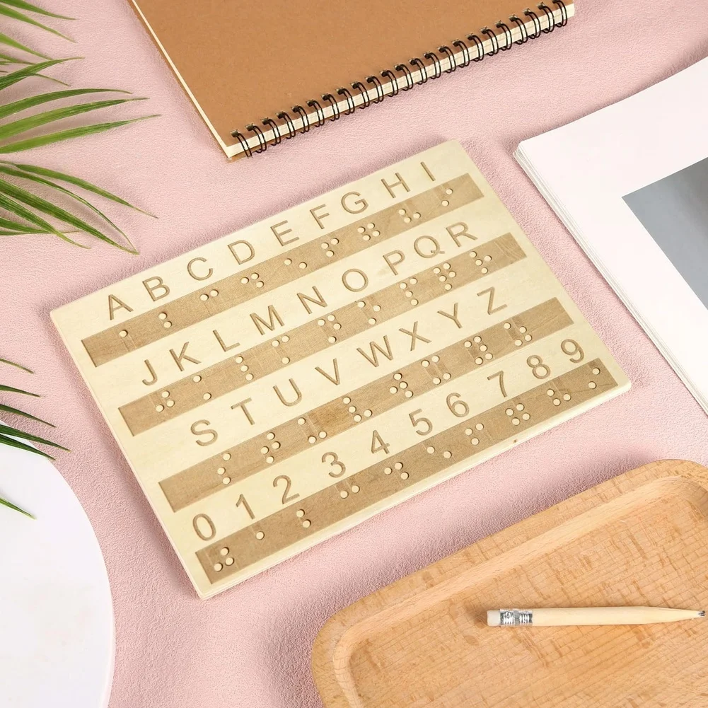 Tactile Letter Recognition Board with Raised Dots and Engraved Characters for Blind Learners and Special Education Classrooms
