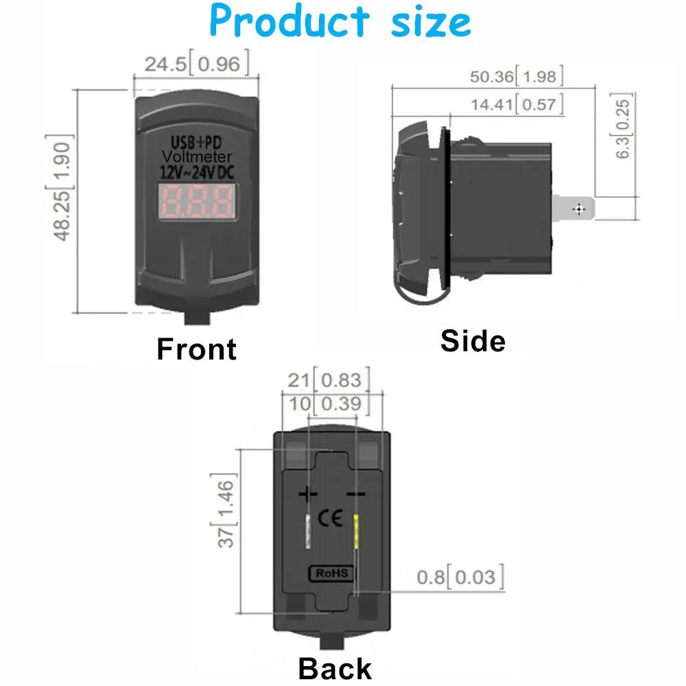 Caricabatteria da auto Dual USB 12V qc3.0e caricabatteria da auto veloce PD con Display digitale a tensione presa di corrente intelligente Shunt