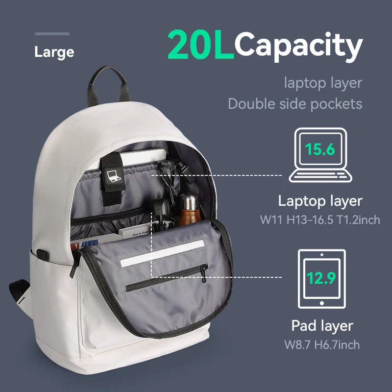 Mark Ryden 20L Large Capacity Leisure Backpack 15.6 Inch Laptop Water Repellent with USB Charging Port