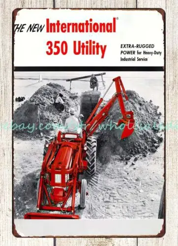 1956 International Harvester 350 Utility tractors IHC metal tin sign metal work