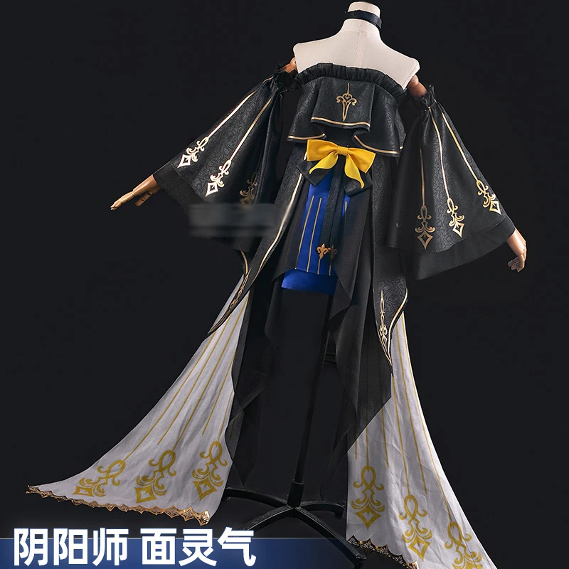 The Game Onmyoji Menreiki Costume for the Feast Shadow Disaster Japanese dress Delicate dark pattern suit