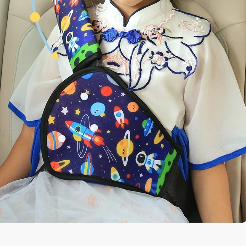 2pcs Set Car Seat Belt Cover Children's Shoulder Cover Kids Safety Belt Protective Anti Pinch Neck Limiter Stomach Protection
