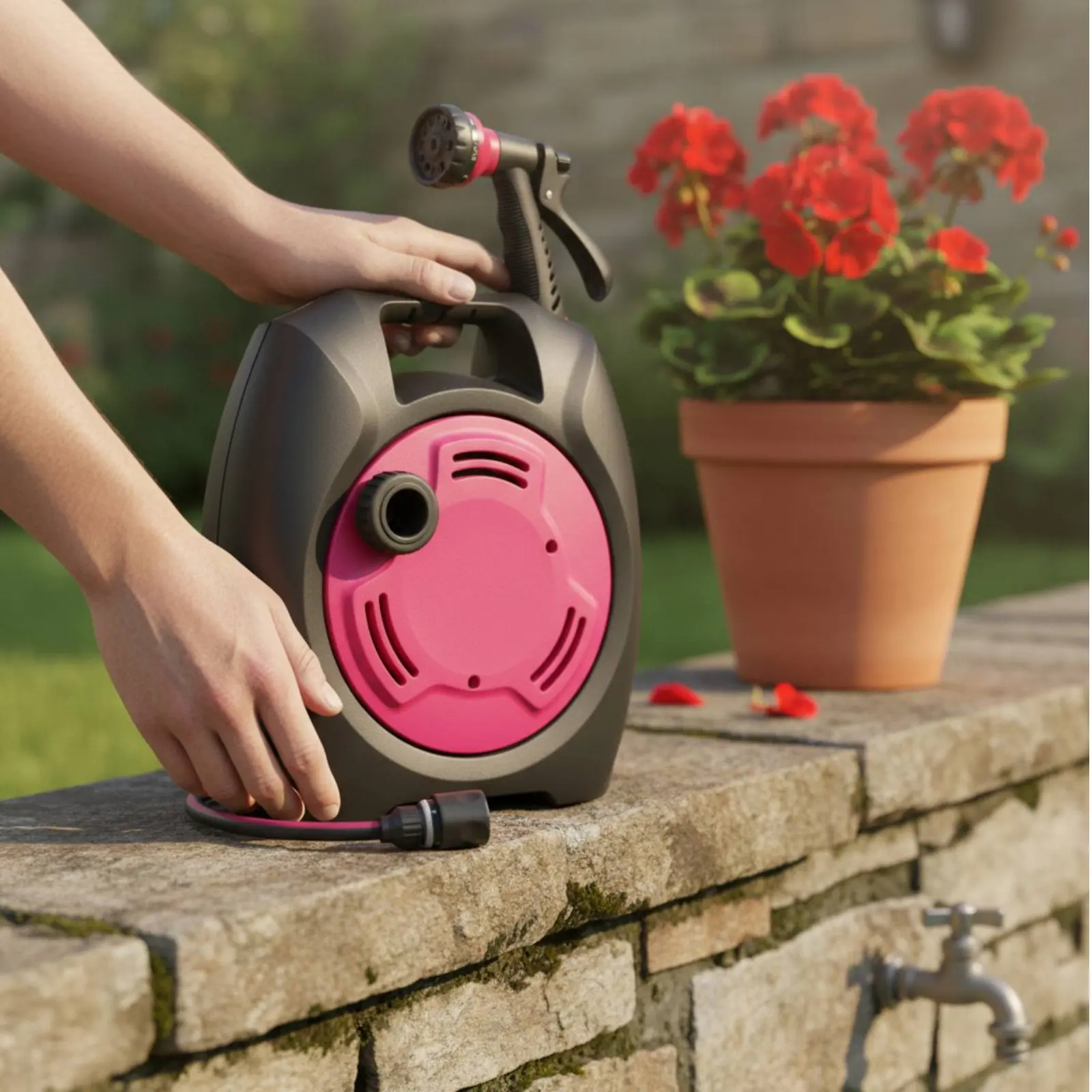 

Mini Hose Reel Easy to Carry Portable Hose Carrier Compact Lightweight for Yard, Outdoor
