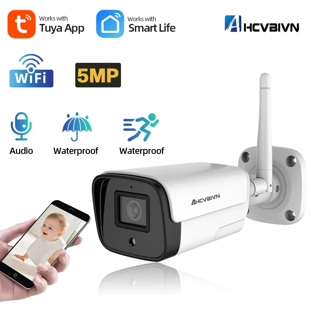 tuya-camera-de-surveillance-bullet-exterieure-ip-wifi-hd-5mp-dispositif-de-securite-sans-fil-etanche-avec-audio-bidirectionnel-et-protocole-smart-life