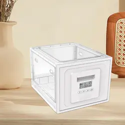 Lockable Storage Container Tablet Locked Box Lockable Storage Bins Time Locking Container for Tabletop Counter Office Home